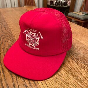 VFW Post 2146 Idaho Falls, Idaho Red Snapback Mesh Back Trucker Hat Cap